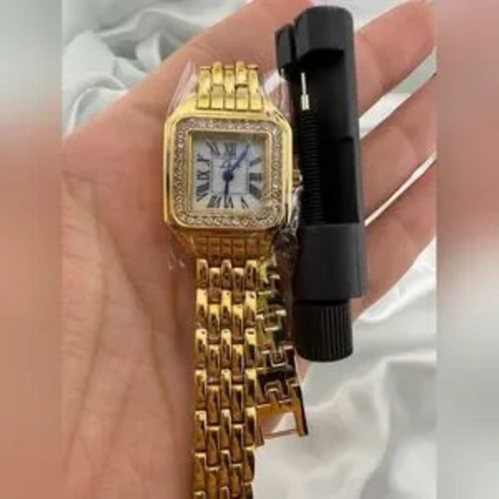 Panther Anthropologie Classic Diamond Gold Women's Watch